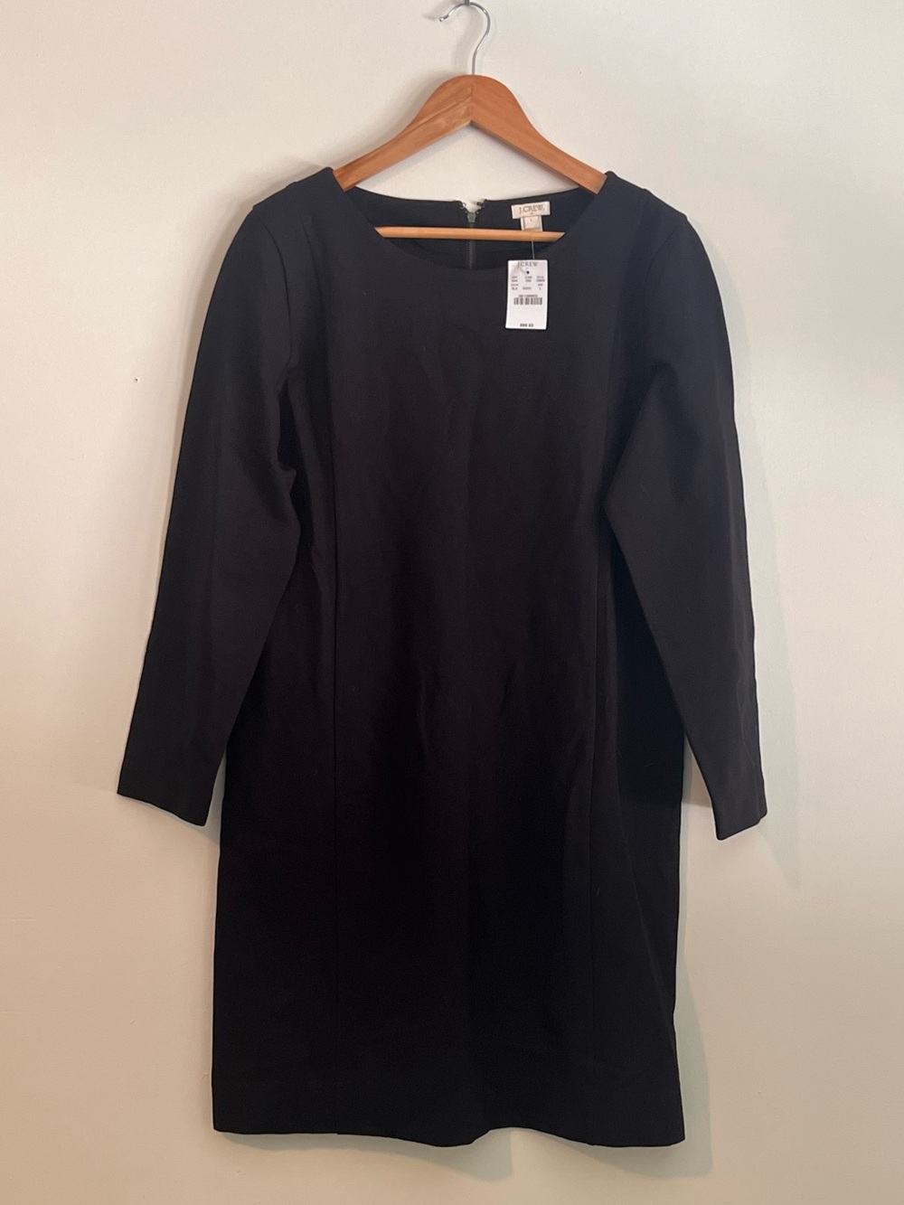 NWT J. Crew Black Long-Sleeve Sheath Dress